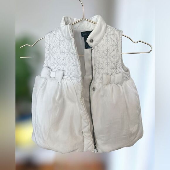 Cynthia Rowley Baby Infant Toddler Bow Winter Snow Puffer Vest Size 24 Months - Picture 3 of 13